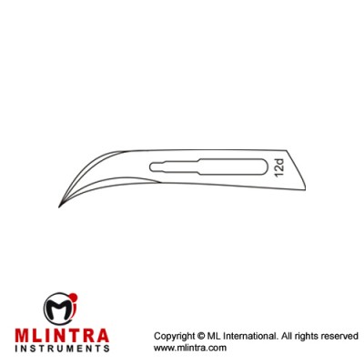 Scalpel Blade No. 12D Pack of 100 Stainless Steel,